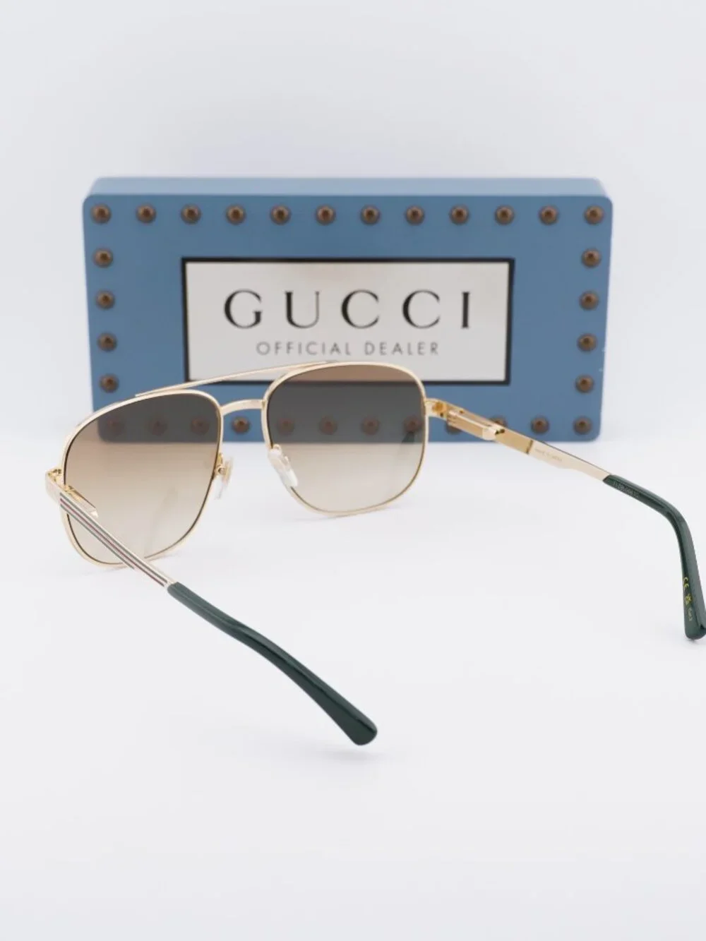 Gucci GG1223S 001 Square Sunglasses - Gold/Brown Gradient